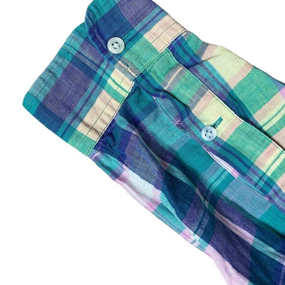 Ralph Lauren Shirt Mens M Colorful Madras Vintage Button Down Crest Golf Pocket - Picture 8 of 10